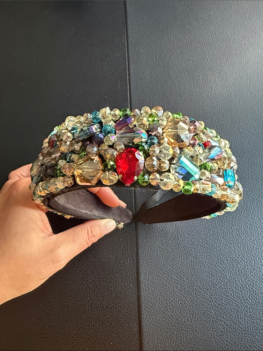 Embellished Multicolor Crystal Headband - Designer-Inspired
